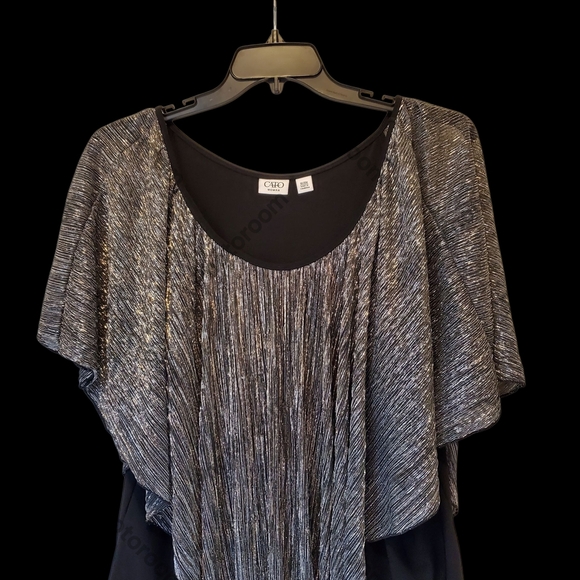 🎆Gorgeous Cato Black and Silver Women's Top Size 18/20W - Picture 2 of 8